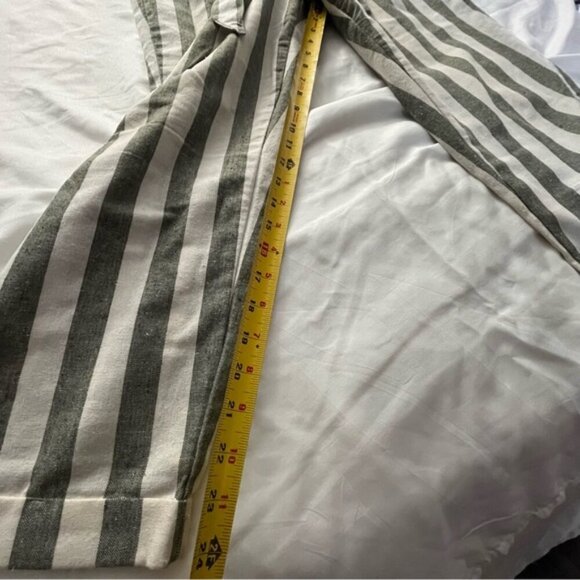 Cisono Linen Collection Striped Paperbag Waist Ankle Pants S - Picture 10 of 11